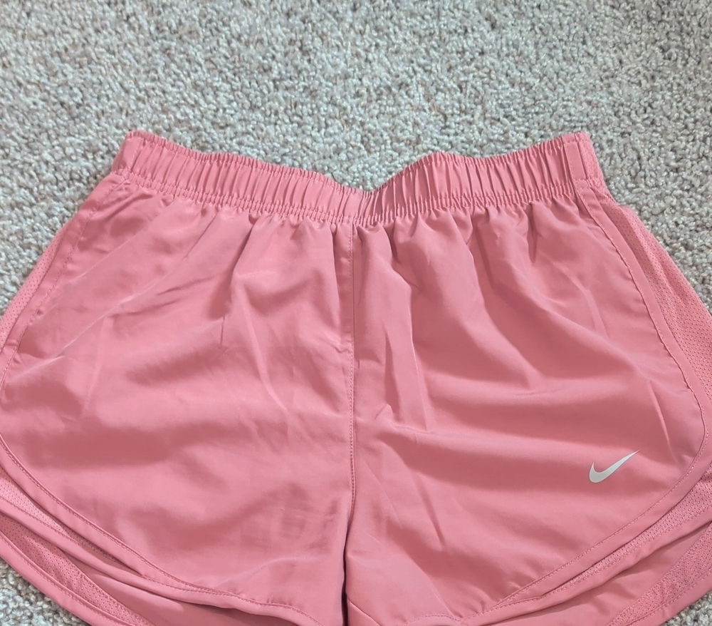 Nike Coral Pink Athletic Shorts with Swoosh